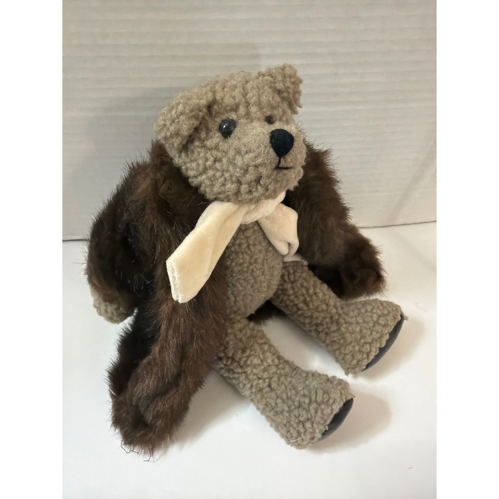 The Boyds Collection Archive Series Teddy Bear Brown Faux Fur Coat & Scarf 90-98